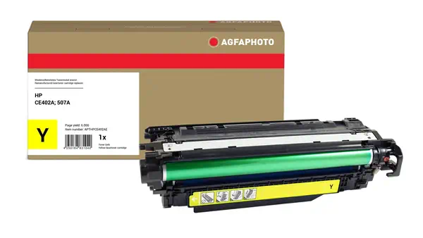 AgfaPhoto CE402A Cartouche de toner 1 pièce(s) Compatible Jaune - Toner - visuel 1