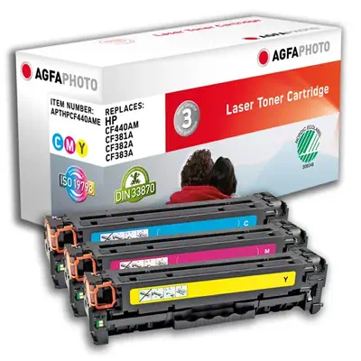 AgfaPhoto APTHPCF440AME Cartouche de toner 3 pièce(s) Cyan, Magenta, Jaune - Toner - visuel 1