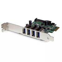 Revendeur officiel StarTech.com Carte contrôleur PCI Express à 4 ports USB 3.0 SuperSpeed - Adaptateur PCIe avec UASP et alimentation SATA