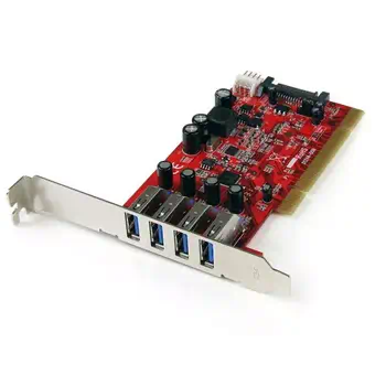 Livraison rapide Carte contrôleur PCI à 4 ports USB 3.0 (5Gbps) SuperSpeed - Adaptateur PCI avec alimentation SATA /