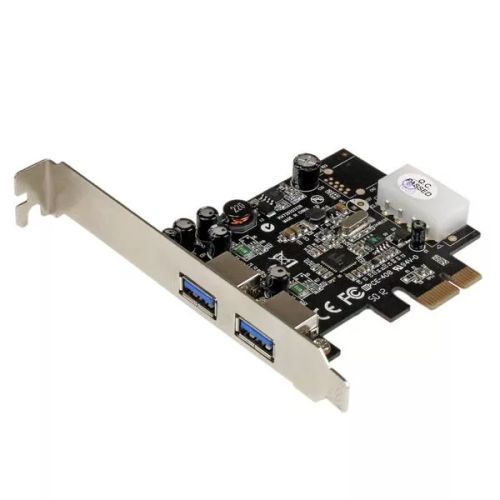 Revendeur officiel Switchs et Hubs StarTech.com Carte Contrôleur PCI Express vers 2 Ports USB 3.0 avec UASP - Alimentation LP4