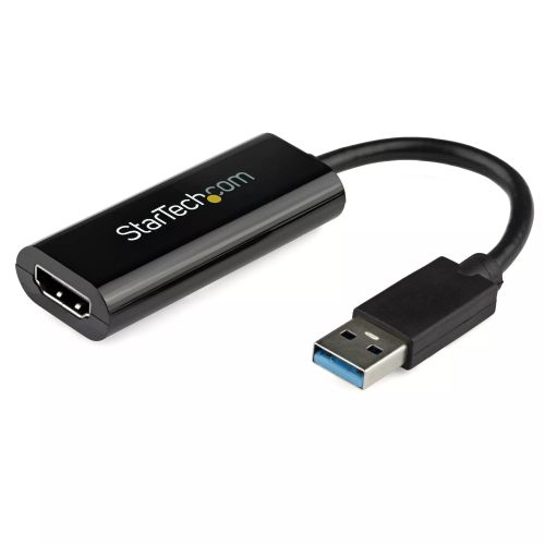 Revendeur officiel StarTech.com Adaptateur USB 3.0 vers HDMI - 1080p - Convertisseur d'Écran Slim/Compact USB Type-A vers HDMI pour Moniteur - Carte Vidéo et Graphique Externe - Noir - Windows Uniquement