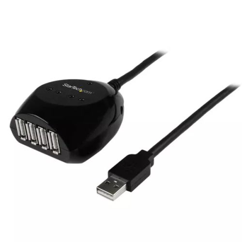 Revendeur officiel StarTech.com Câble USB 2.0 actif de 15m - Rallonge USB 2.0 avec hub à 4 ports - Noir