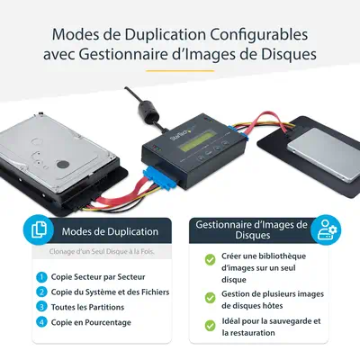 Duplicateur de Disque Dur Autonome 1:1 avec Gestionnaire d'Images pour la Sauvegarde et la Restaurat - StarTech - Disque dur Externe - visuel 10