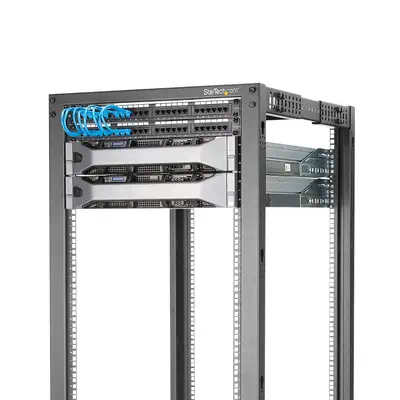 Rack Serveur Mobile 25U 4 Poteaux, Rack Réseau 19" 4 Poteaux avec Roulettes, Rack Roulant avec Profo - StarTech - Rack et Armoire - visuel 3