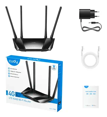 Cudy LT400 routeur sans fil Fast Ethernet Monobande (2,4 GHz) 4G Noir - Accessoires pour imprimante - visuel 5