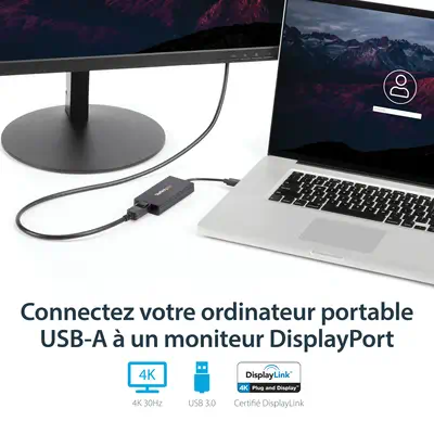 StarTech Adaptateur USB 3.0 vers DisplaPort - 4K 30Hz Ultra - Câble pour Affichage - visuel 7