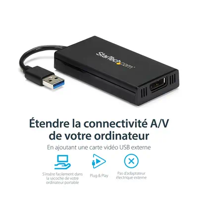 StarTech Adaptateur USB 3.0 vers DisplaPort - 4K 30Hz Ultra - Câble pour Affichage - visuel 8