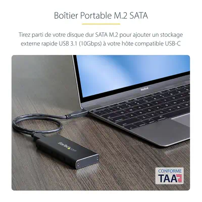 Boîtier USB 3.1 (10 Gb/s) pour SSD SATA M.2 NGFF avec câble USB-C - Aluminium - StarTech - Disque dur SSD - visuel 6