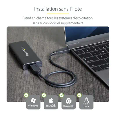 Boîtier USB 3.1 (10 Gb/s) pour SSD SATA M.2 NGFF avec câble USB-C - Aluminium - StarTech - Disque dur SSD - visuel 9