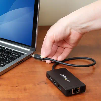 StarTech Hub USB-C à 3 ports avec Gigabit Ethernet - USB-C - Câble USB - visuel 6