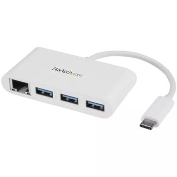 Achat StarTech.com Hub USB-C à 3 ports avec Gigabit Ethernet - USB 3.0 (5Gbps) - USB-C vers 3x USB-A - Blanc au meilleur prix