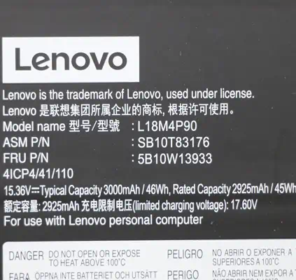 Lenovo 5B10W13933 composant de laptop supplémentaire Batterie - visuel 5