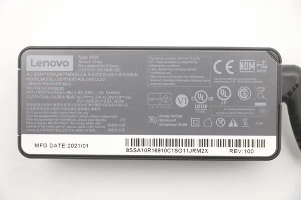 Lenovo 5A10W86243 adaptateur de puissance & onduleur Intérieure 45 W Noir - Chargeur et alimentation - visuel 8