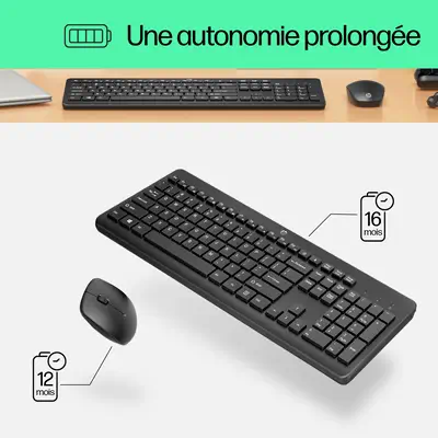 Ensemble clavier et souris sans fil HP 230 - Pack Clavier, souris - visuel 6