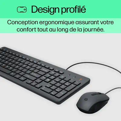 Souris et clavier filaires HP 150 - Pack Clavier, souris - visuel 5
