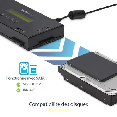 Effaceur de SSD/HDD à 4 Baies - 6,35 et 8,89cm SATA - Nettoyeur de Disques, Autonome et Sécurisé - 9 - StarTech - Disque dur Externe - visuel 5