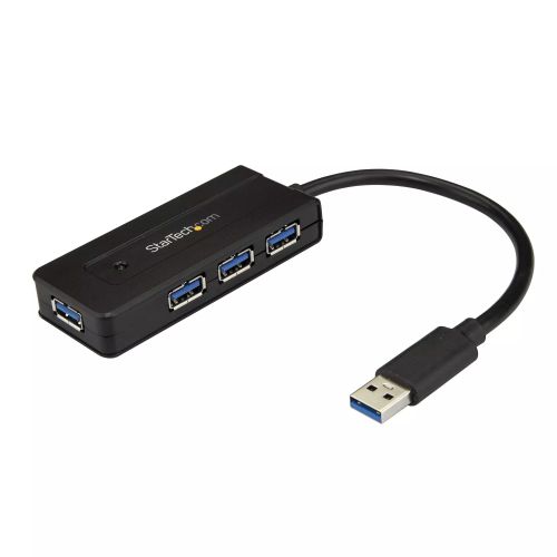 Vente Câble USB StarTech.com Hub USB 3.0 - Dock 4 Ports SuperSpeed 5Gbps avec Charge Rapide USB 3.2 Gen 1 Type-A pour PC Fixe/Portable - Alimentation par Bus USB ou Auto-Alimenté Mini/Compact - Noir