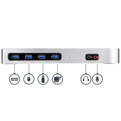 Station d'Accueil Double Écran 4K60Hz DisplayPort et HDMI - Dock USB-C et USB-A - Dock USB 3.0 pour  - StarTech - Station d'accueil pour portable - visuel 4