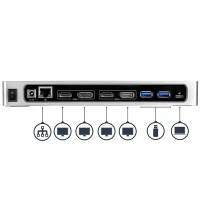 Station d'Accueil Double Écran 4K60Hz DisplayPort et HDMI - Dock USB-C et USB-A - Dock USB 3.0 pour  - StarTech - Station d'accueil pour portable - visuel 3