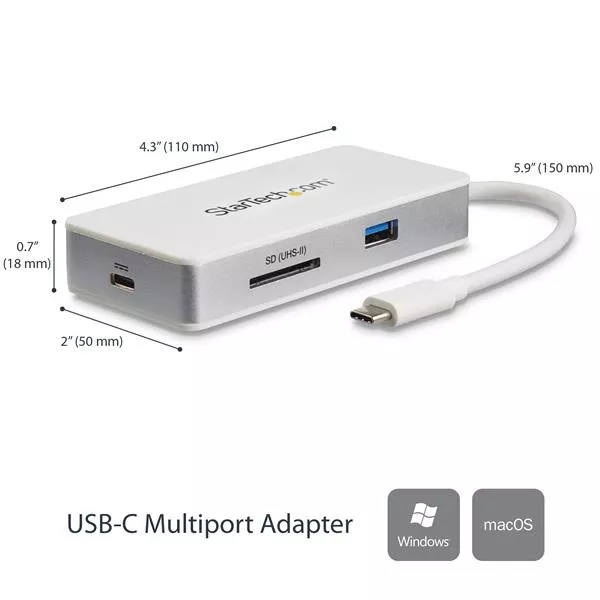 Vente StarTech.com Adaptateur multiport USB-C avec lecteur de StarTech.com au meilleur prix - visuel 2