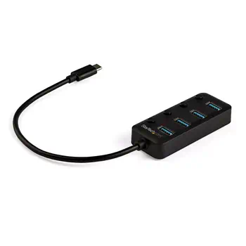 Achat StarTech.com Hub USB 3.0 Type-C 4 Ports avec Commutateurs Individuels par Port (On/Off) - SuperSpeed USB 3.2 Gen 1 (5Gbps) - Alimenté par Bus USB - Portable - Câble 25cm et autres produits de la marque StarTech.com