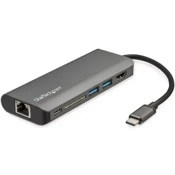 Achat StarTech.com Adaptateur Multiport USB-C - Mini Dock USB-C avec HDMI 4K, 3x USB 3.0 Hub, SD/SDHC, GbE, 60W PD 3.0 Pass-Through - Station d'Accueil USB-C pour PC Portable Type-C/Thunderbolt 3 au meilleur prix