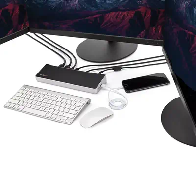 Station d'Accueil USB-C 4K, Station d'Accueil pour Moniteur Triple UHD 4K, Mac & Windows, USB C vers - StarTech - Station d'accueil pour portable - visuel 5