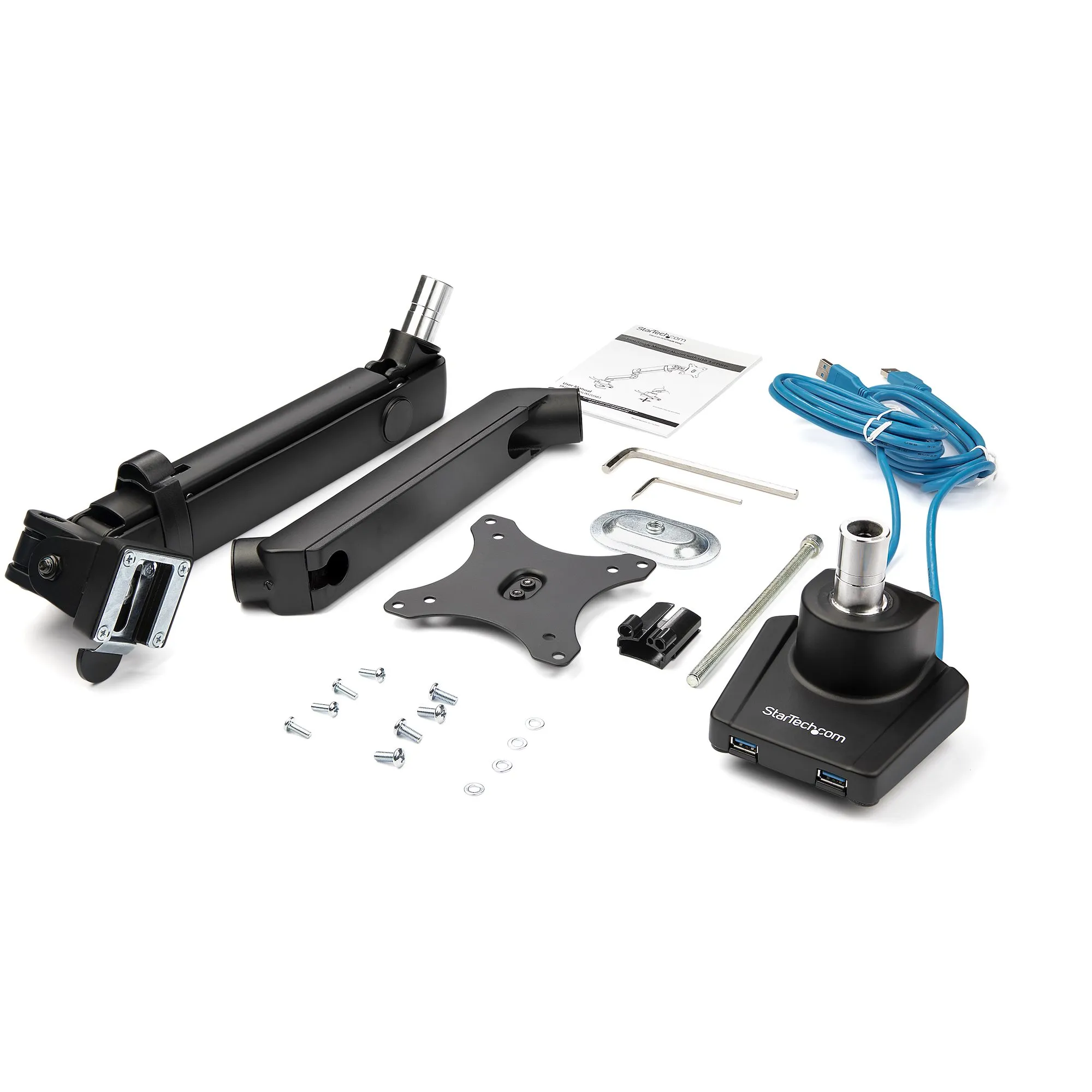 StarTech.com ARMSLIM2USB3 support d'écran plat pour bureau 86,4 cm (34") Noir - Support Fixe & Mobile - visuel 8