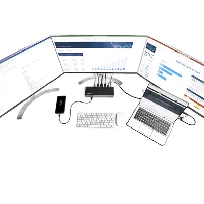 Dock USB-C & USB-A - Station d'Accueil Universelle à Triple Écran DisplayPort & HDMI 4K 60Hz - 85W P - StarTech - Station d'accueil pour portable - visuel 1