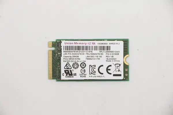Lenovo 5SS0W76183 disque SSD 256 Go M.2 PCI Express 3.0 NVMe - Disque dur SSD - visuel 1