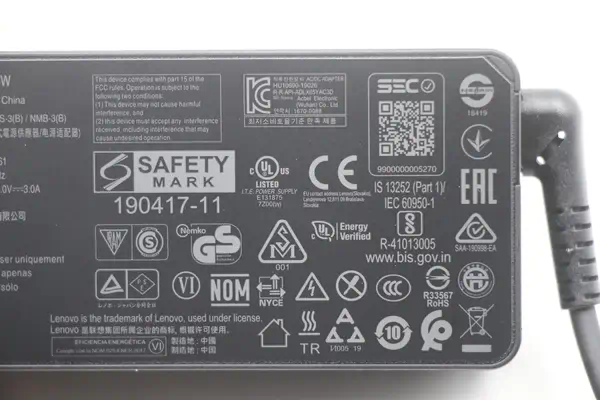 Lenovo 5A10W86261 adaptateur de puissance & onduleur Intérieure 65 W Noir - Chargeur et alimentation - visuel 5