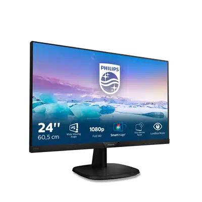Philips V Line Moniteur LCD Full HD 243V7QDSB/00 Philips - visuel 1 - hello RSE - Technologie LED IPS grand angle pour des images et couleurs plus précises