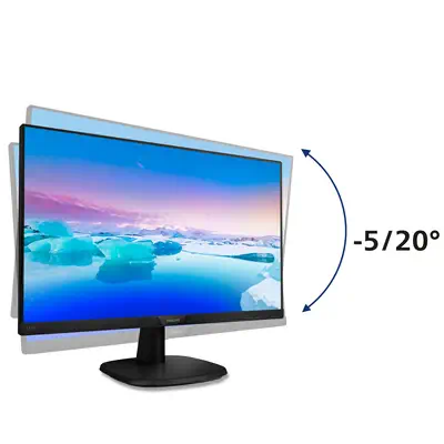 Philips V Line Moniteur LCD Full HD 243V7QDSB/00 Philips - visuel 1 - hello RSE - SmartContrast pour des détails de noir incroyablement profonds