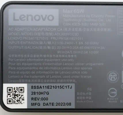 Lenovo 5A11E21011 adaptateur de puissance & onduleur Intérieure 45 W Noir - Chargeur et alimentation - visuel 8