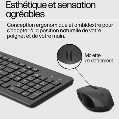 Ensemble combiné clavier et souris sans fil HP 330 - Pack Clavier, souris - visuel 6