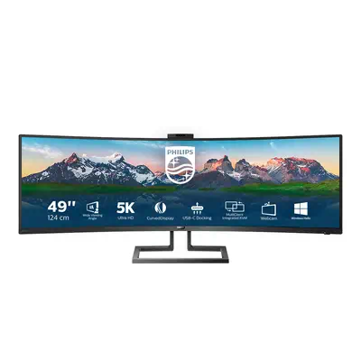 Moniteur LCD incurvé 32:9 SuperWide 499P9H/00 Philips - visuel 1 - hello RSE - Inclinaison, rotation et réglage de la hauteur pour une vision idéale