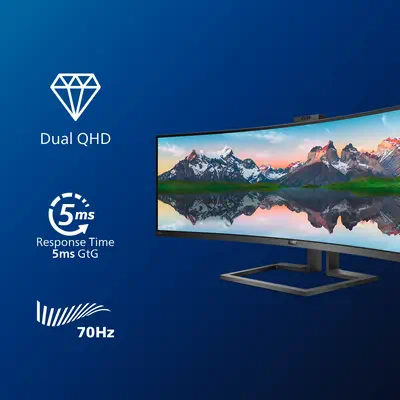 Moniteur LCD incurvé 32:9 SuperWide 499P9H/00 Philips - visuel 1 - hello RSE - DisplayHDR 400, pour des images plus réalistes, aux couleurs plus intenses