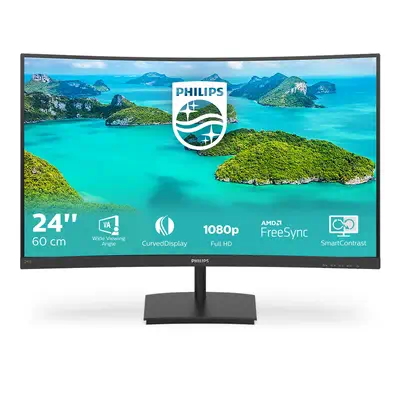 Philips E Line 241E1SCA/00 écran plat de PC 59,9 cm (23.6") 1920 x 1080 pixels Full HD LCD Noir - Ecran Ordinateur - visuel 6