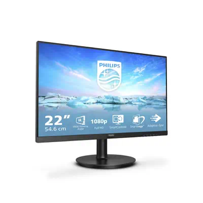 PHILIPS 221V8A/00 Monitor 21.5inch FHD 75Hz 4ms Philips - visuel 1 - hello RSE - Technologie sans scintillement permettant de réduire la fatigue oculaire