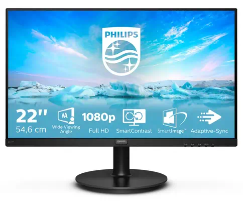 PHILIPS 221V8A/00 Monitor 21.5inch FHD 75Hz 4ms Philips - visuel 1 - hello RSE - SmartContrast pour des détails de noir incroyablement profonds