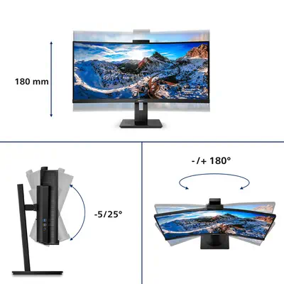 PHILIPS 346P1CRH/00 UWQHD, Curved, 34p, VA, Webcam - Philips - Ecran Ordinateur - visuel 10