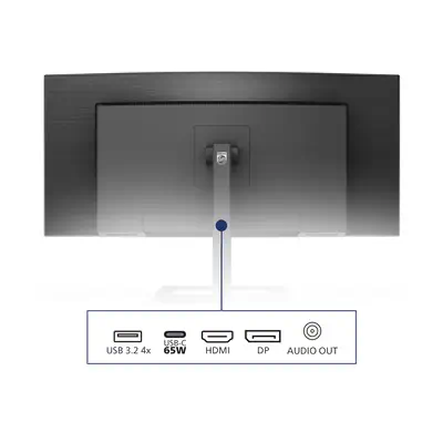 Philips E Line 346E2CUAE/00 écran plat de PC Philips - visuel 1 - hello RSE - Le système de gestion des câbles libère de l'espace sur votre bureau