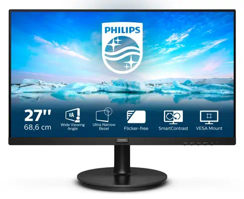Philips V Line 271V8L/00 LED display 68,6 cm Philips - visuel 1 - hello RSE - Technologie sans scintillement permettant de réduire la fatigue oculaire