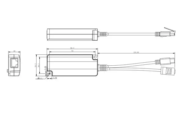 Microconnect MC-POESPLITTER-CW séparateur voix-données Connexion Ethernet, supportant l'alimentation - Accessoire Réseau - visuel 3