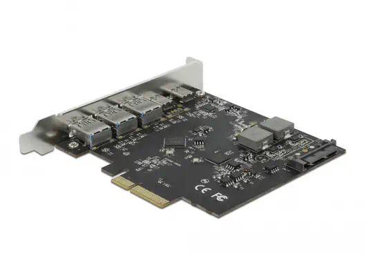 Carte PCI Express x4 vers 2 x USB Type-C + 3 x USB Type-A - SuperSpeed USB 10 Gbps - DeLOCK - Composant - visuel 2