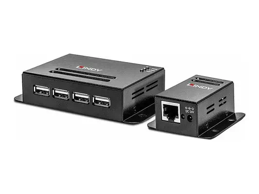 LINDY USB 2.0 Cat.5 Extender 50m Power over RJ45 4 Port - Lindy - Câble divers - visuel 3