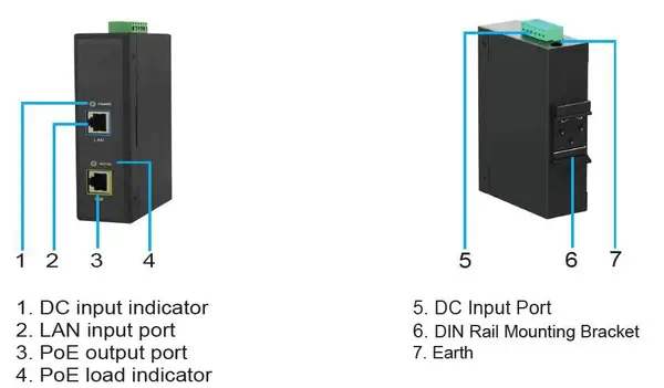Microconnect POEINJ-30W-IND adaptateur et injecteur PoE - Accessoire Réseau - visuel 1