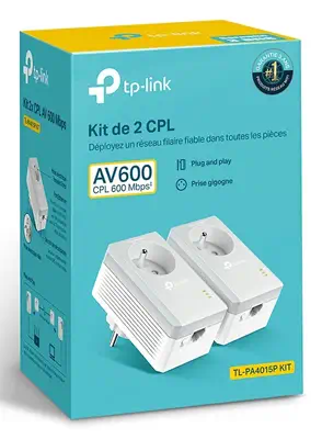TP-Link TL-PA4015P KIT 500 Mbit/s Ethernet/LAN Blanc 2 TP-Link - visuel 1 - hello RSE - Prise électrique intégrée pour plus de possibilités