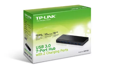 Achat TP-LINK 7 ports USB 3.0 Hub with 2 sur hello RSE - visuel 3